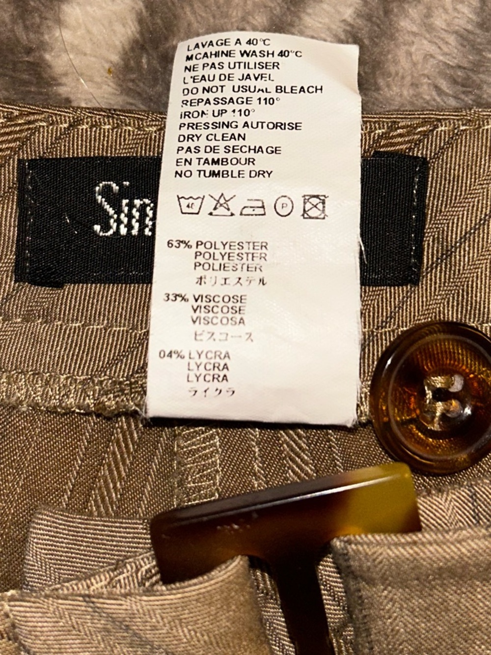 Sinéquanone Paris Pinstripe Wide-Leg flare Dress Pants in Olive Brown Size 6 - Picture 9 of 9